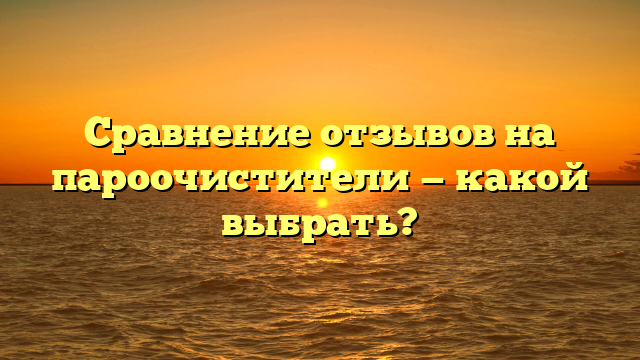 Сравнение отзывов на пароочистители — какой выбрать?